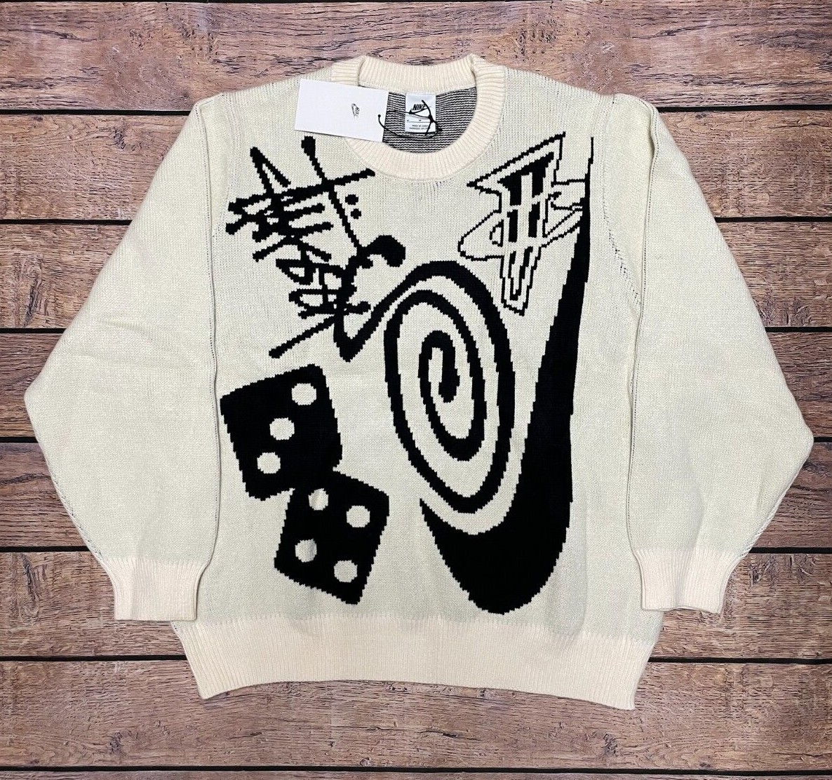 Nike x Stussy Knit Sweater Natural Size S-XL Brand New