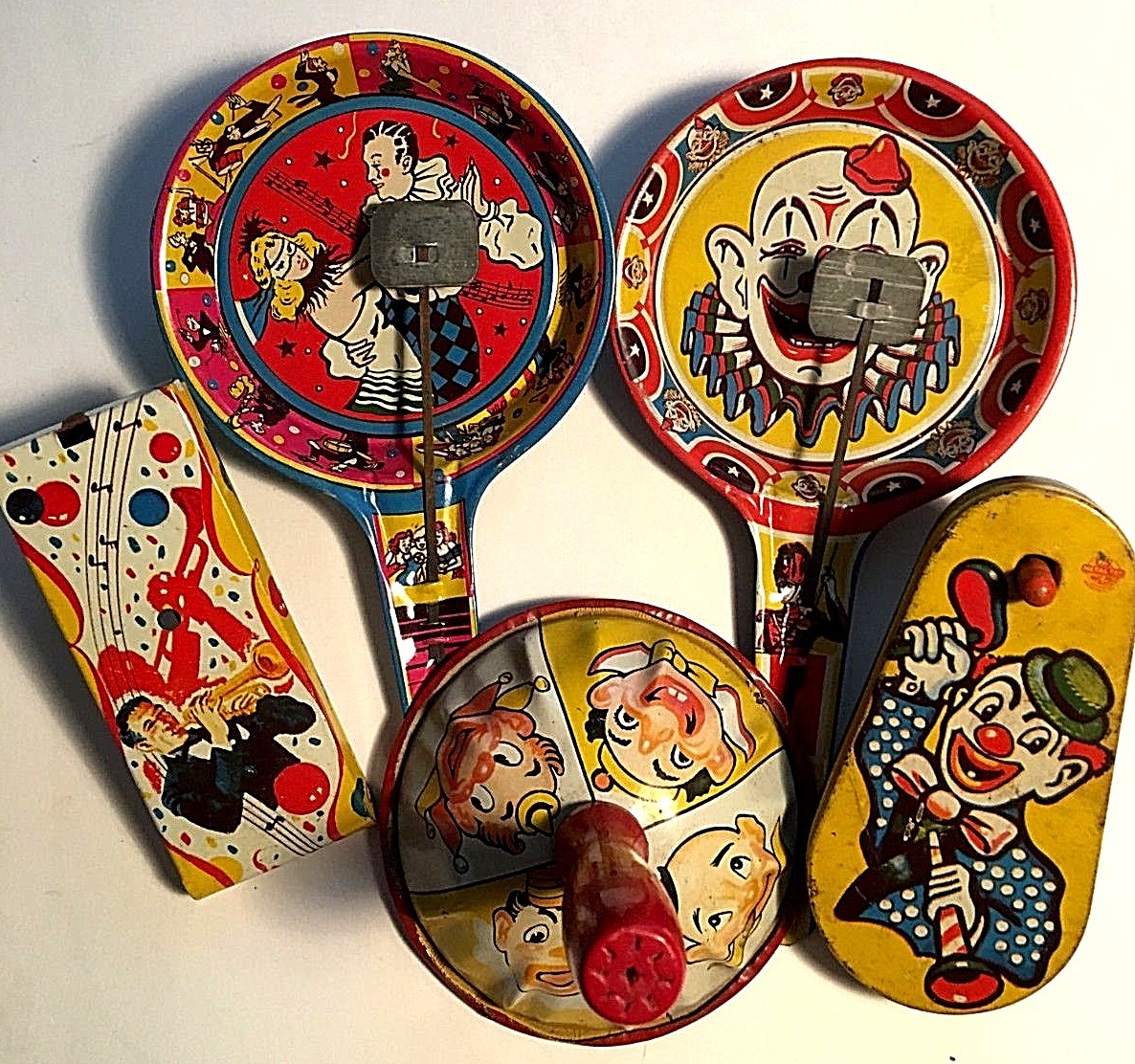 5 Vintage Metal And Wood Noise Makers