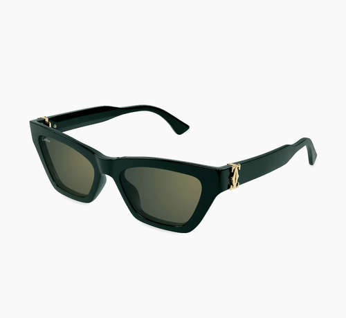 Pre-owned Cartier Ct0437s-003 Green Sunglasses