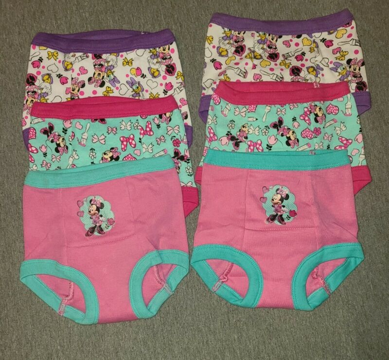 Disney Minnie Mouse Toddler 6pairs Girls Training Pants Size 2T 