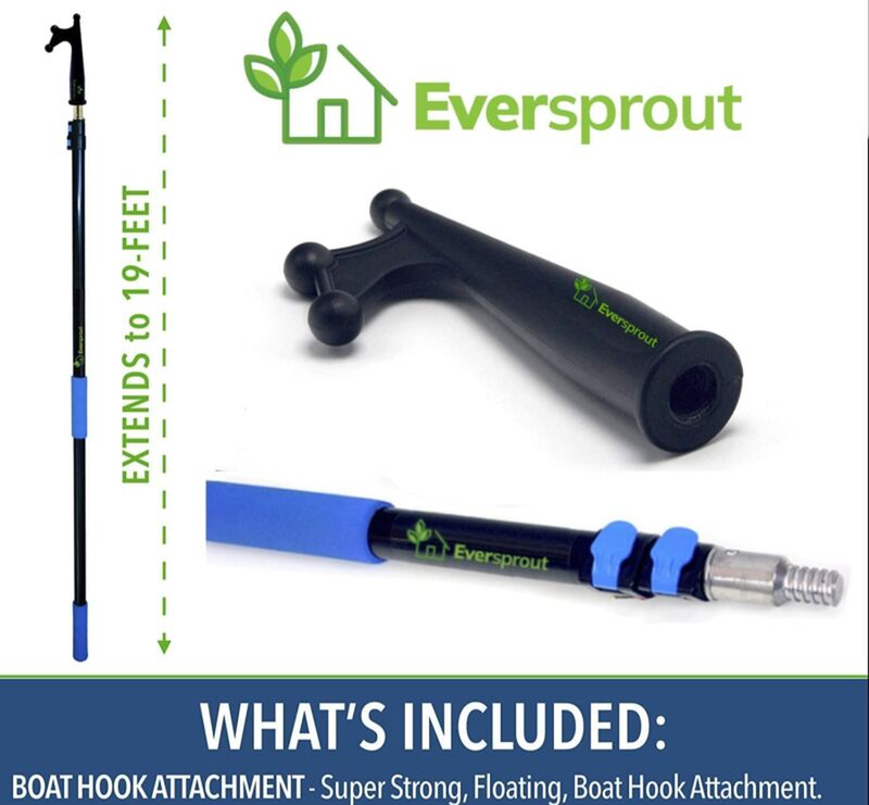 Boat Hook Telescoping Boat Gaff Docking Push Pole Floating 1.5-to-12 Foot 3Stage