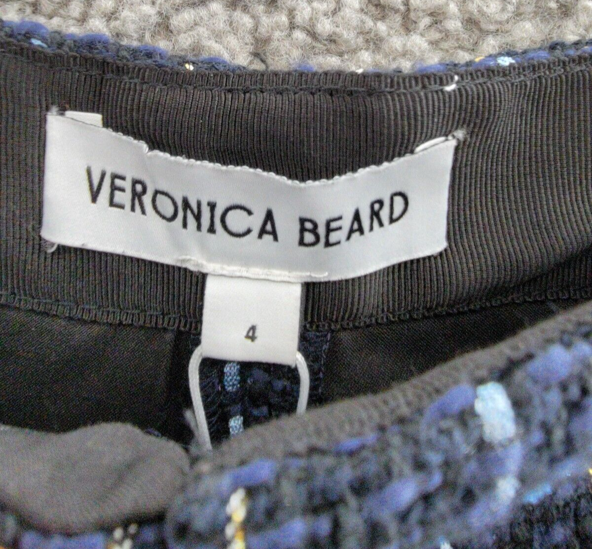 Veronica Beard Jazmin Plaid Shorts Women's 4 Navy Multi Zip/Hook & Bar Closure - Picture 11 of 18