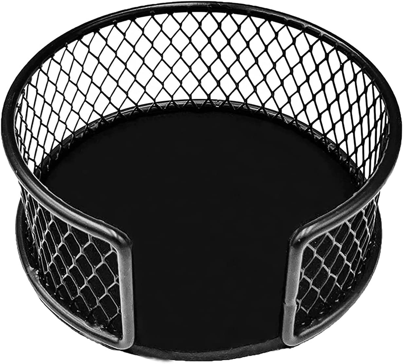 Round Metal Coaster Holder with Cork Paded Base, Black Minimalist Holder for 6PC
