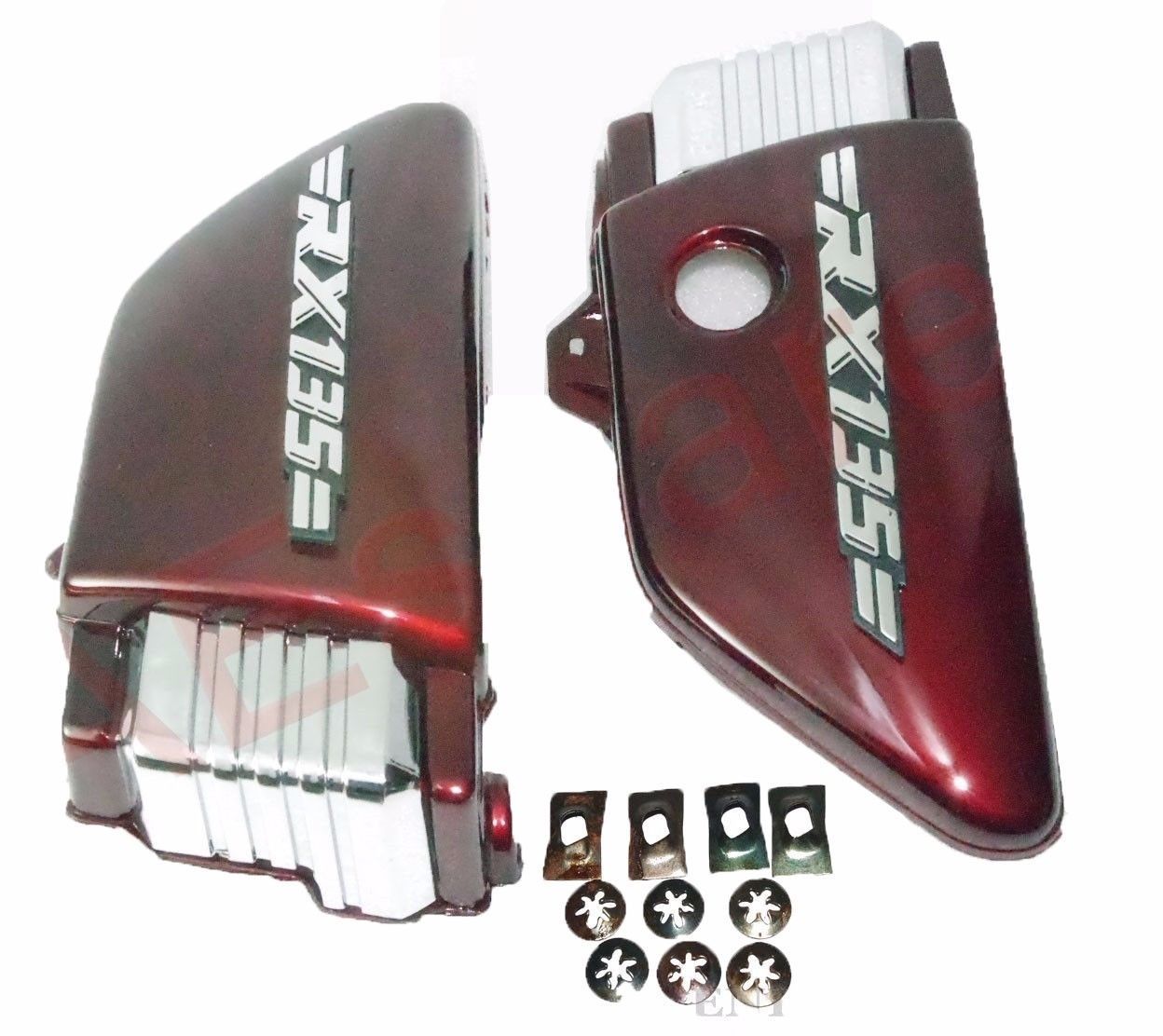 Yamaha RX135 Side Panel Set Maroon Plastic Made for Yamaha RX 135 cc Bike 