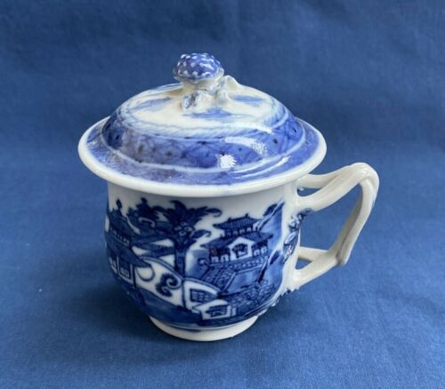 Antique Chinese Export Blue & White Canton Syllabub 