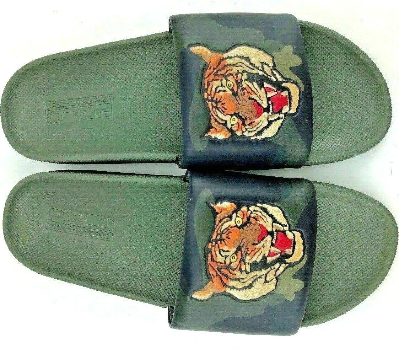 POLO RALPH LAUREN プールサンダル ラバー ロゴ グリーン POLO RALPH LAUREN BIG PONY SLIDE SLIDES GREEN BLUE sz 14 | eBay