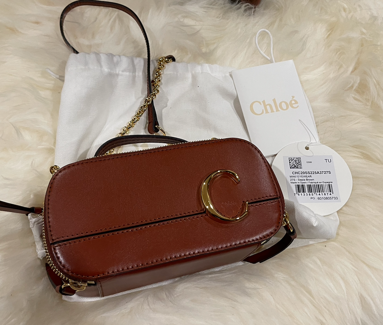 バッグ Chloe Bridget medium 2way bag Brown y2k Chloe Brown Fox Chevre Leather Bridget Crossbody Bag