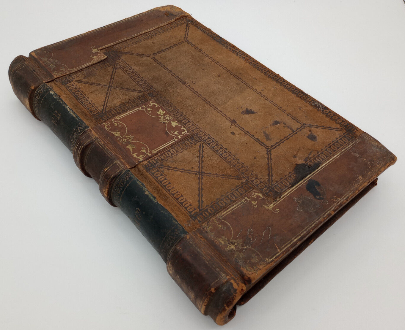 Antique Large Bound 1864 Accounting Ledger 14 Antique Large Bound 1864 Accounting Ledger 14