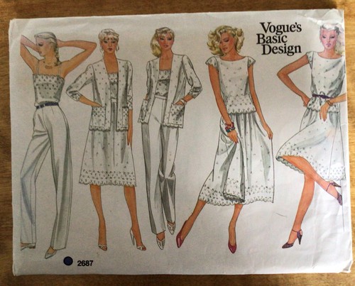VTG 80's VOGUE Sewing Pattern #2687, Multiple Garments