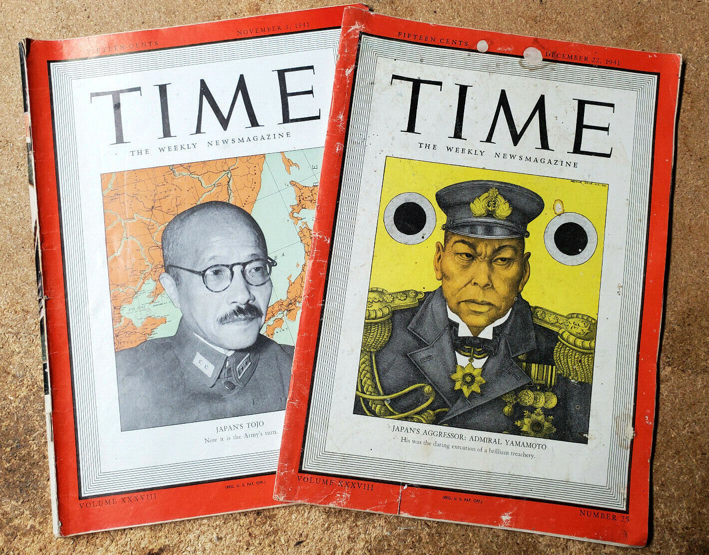 1941 TIME Magazine Lot of 2- Japan Military Tojo & Yamamoto on covers — (M9067) | eBay 1941 TIME Magazine Lot of 2- Japan Military Tojo & Yamamoto on covers — (M9067) | eBay