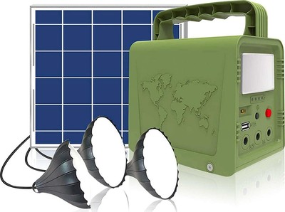 Solar Generator With Panel and Flashlights Portable 42Wh Emergency Backup Power