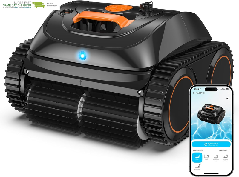 4-In-1 Cordless Robotic Pool Cleaner for above Ground Pools,Triple-Motors,Wall & Waterline Cleaning, App Support, OTA Upgrade up to 1,614 Sq.Ft