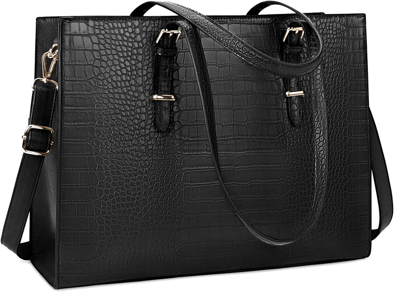 15.6 inch Laptop Tote Bag Leather Classy Computer Briefcase 