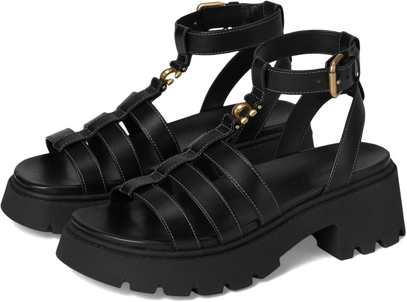 COACH womens Sculpted C Platform Fisherman Sandals