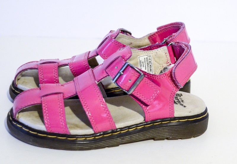 pink dr marten sandals