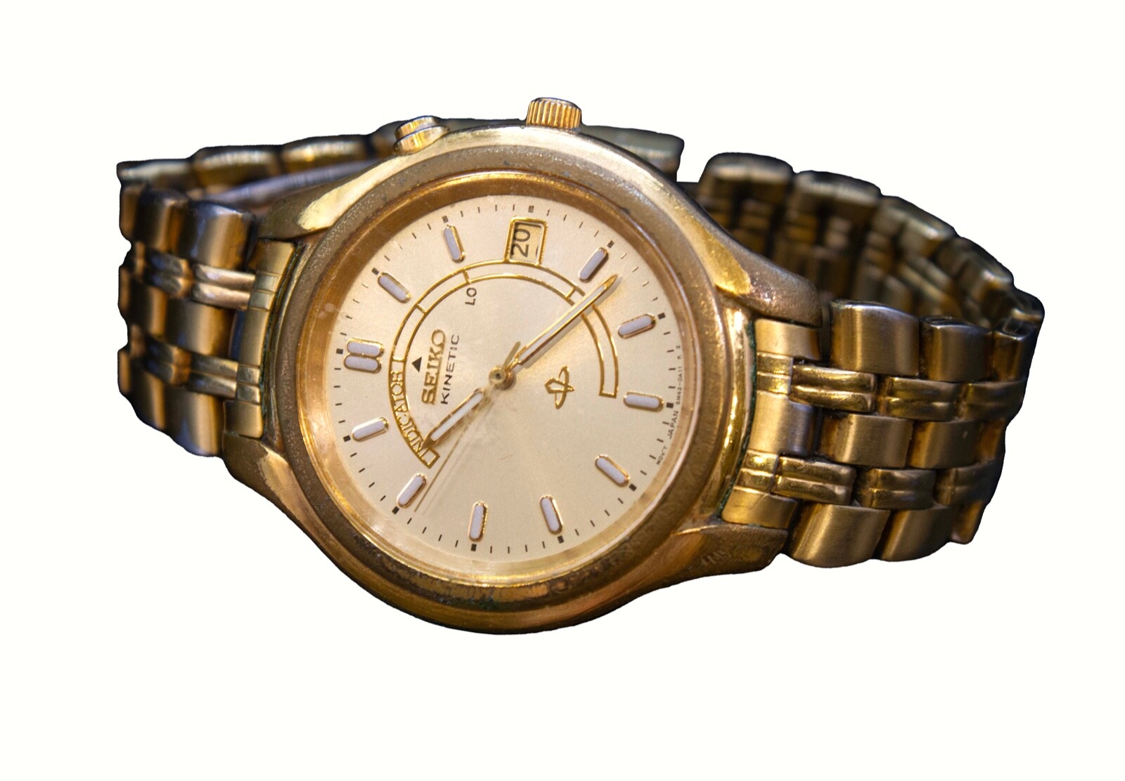 seiko kinetic gold watch