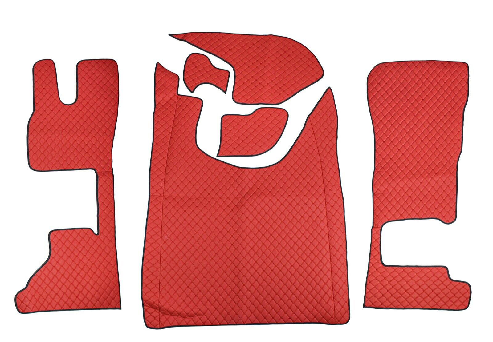LKW LUX Fußmatten Für DAF XG XG+ Öko-Leder Automatisch Tunnelabdeckung Rote