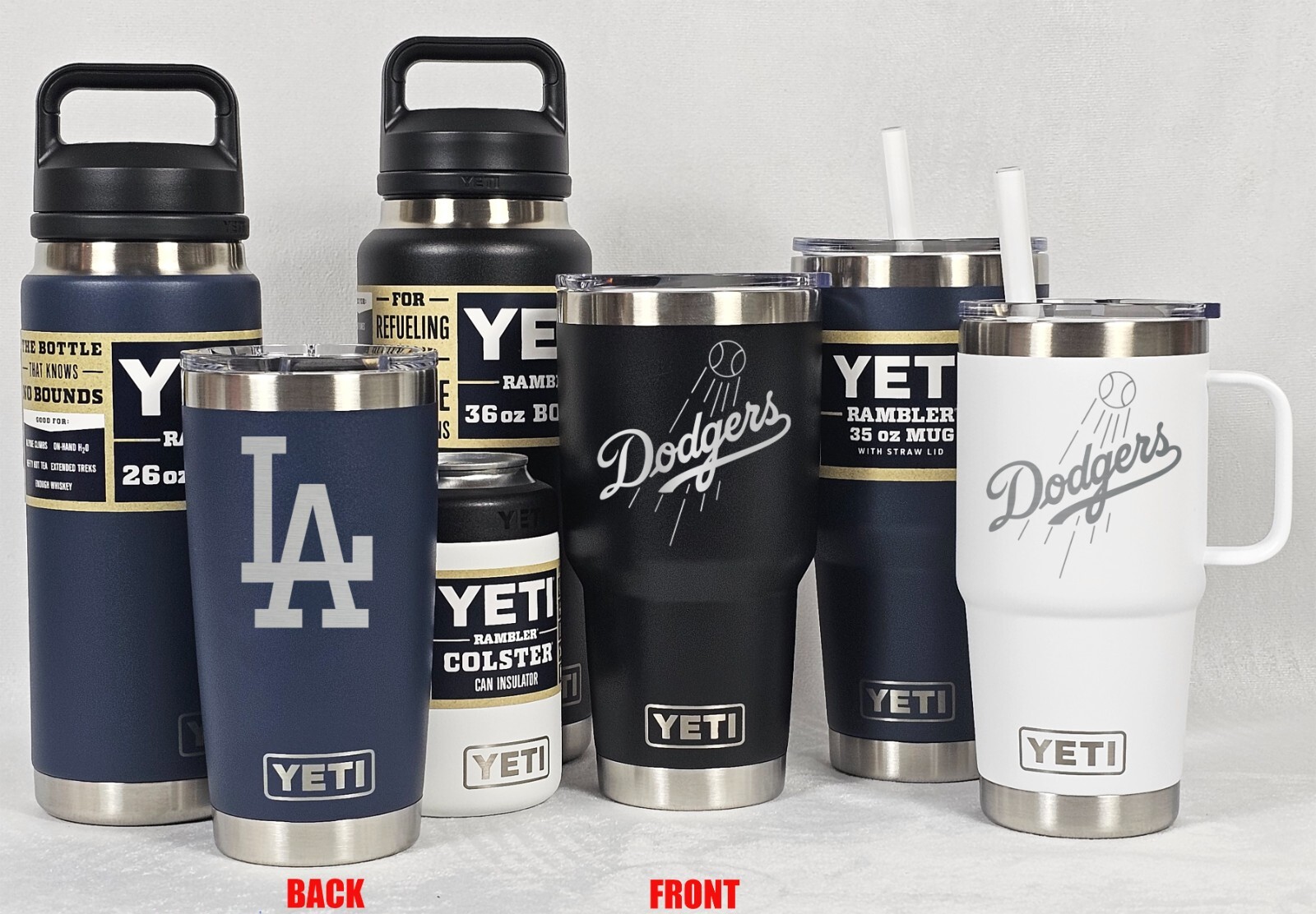 YETI Rambler Colster 2.0 ネイビー Dodgers LA DODGERS YETI Laser Engraved Tumblers, Mugs, Can Colsters