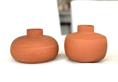 Pair BORTNER & BORTNER Terracotta Votive Candle Holder Two Styles
