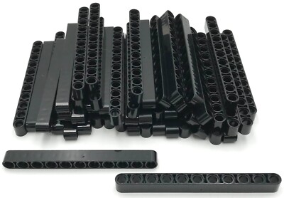 Lego 50 New Black Technic Liftarm Thick 1 x 11 Parts