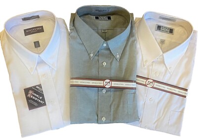 Great Value!! Lot Of 3 Wrinkle Free Quality Dress Shirts 18x35 Big Men. NWT