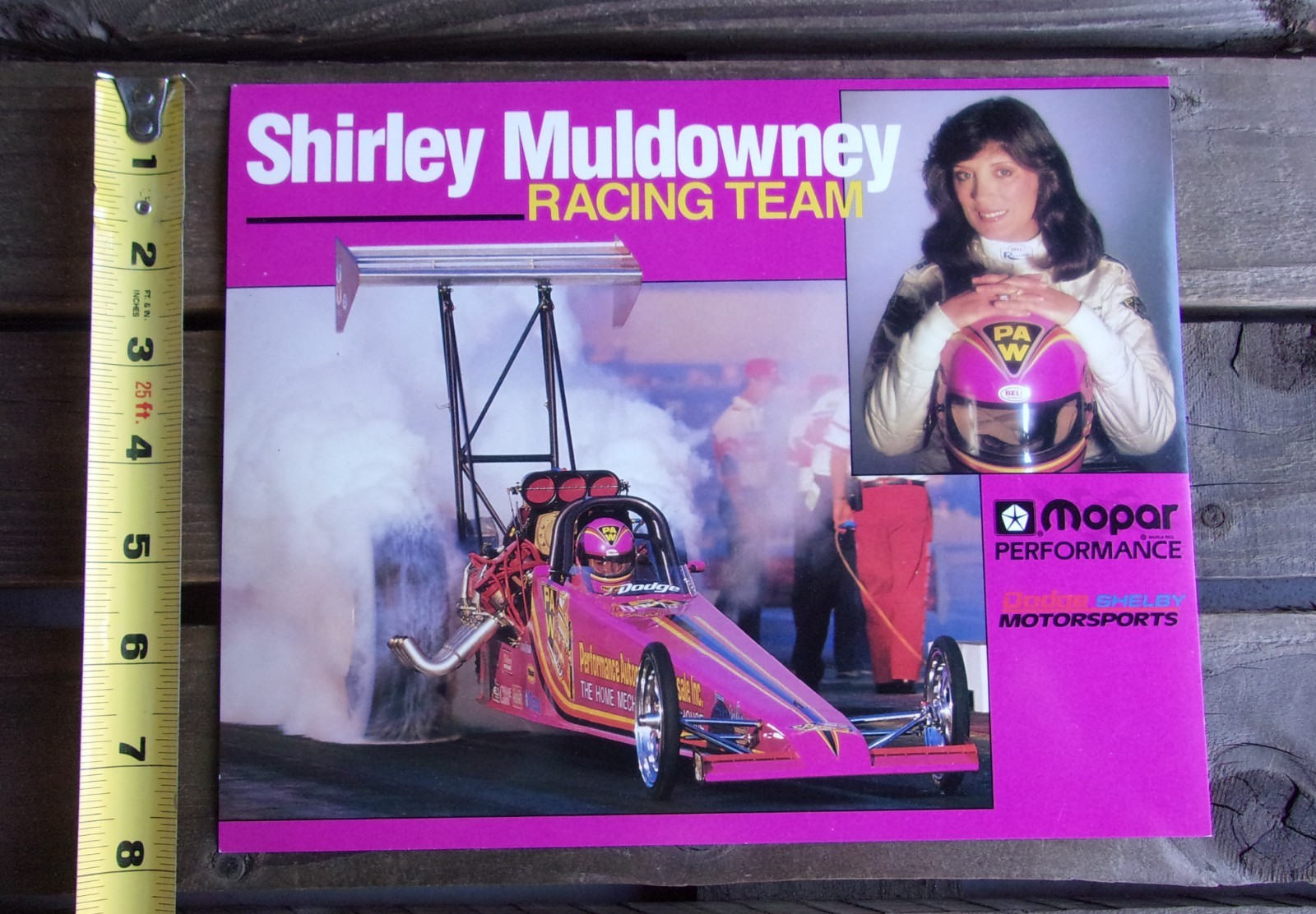 NHRA Shirley Muldowney Fan Card Drag Racing Vintage Top Fuel Dragster