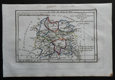 G29] Carte ancienne / Tardieu /Département du Lot et de la Garonne // vers 1792 