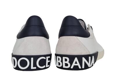Pre-owned Dolce & Gabbana Men's Shoes Portofino Cs2203 Am779 89697 Black And White In White + Black