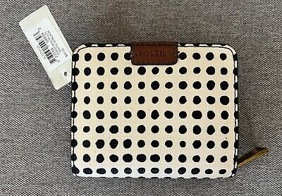 USED Fossil Emma Multi Mini Bifold Wallet White with Black $45