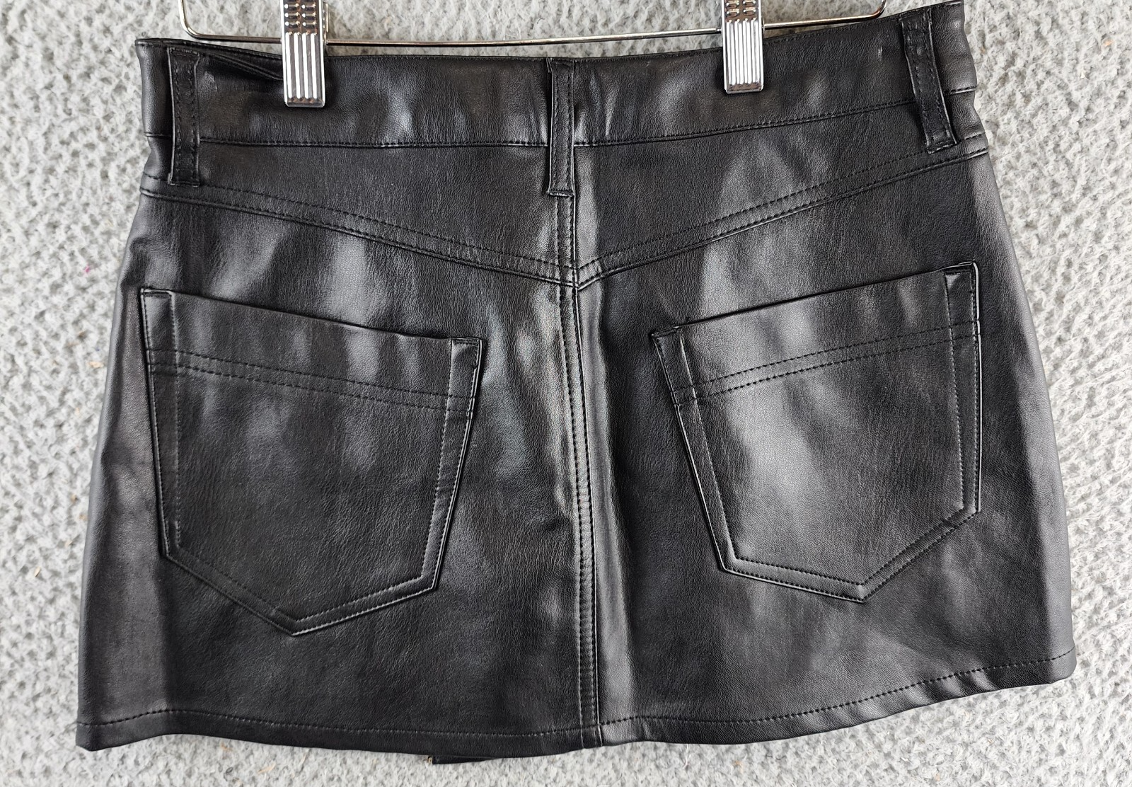 Free People Wynne Vegan Skirt Women's 25 Black Asymmetric Zip/Button Closure - Picture 11 of 13