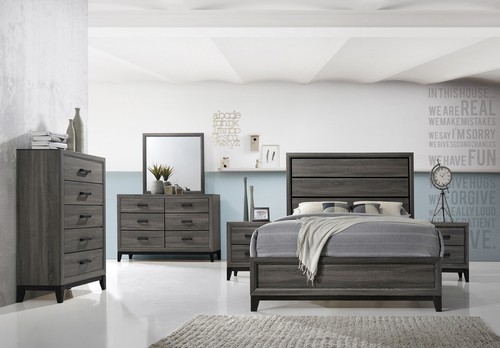 Kings Brand Furniture – Ambroise 6-Piece King Size Bedroom Set, Grey / Black