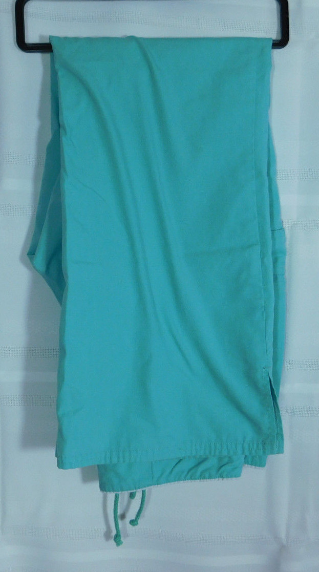Womens scrub pants size small green with white trimming medical nursing vet care