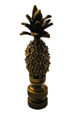 Lamp Finial-PINEAPPLE-Aged Brass Finish, Highly detailed metal casting