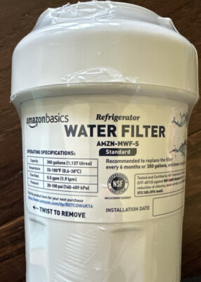 Amazon Basics Replacement for GE MWF Refrigerator Water Filter