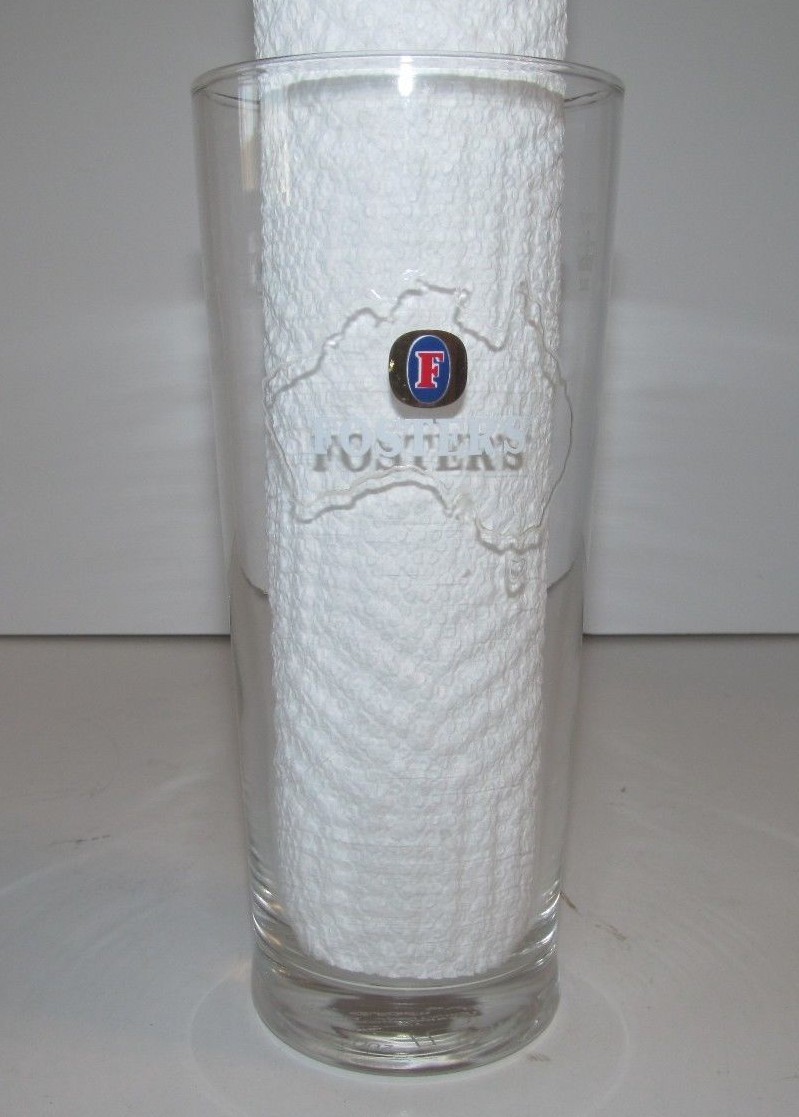 Foster's Australia Embossed Pint Beer Glass - GOLD Brewing Industry Awards Glass