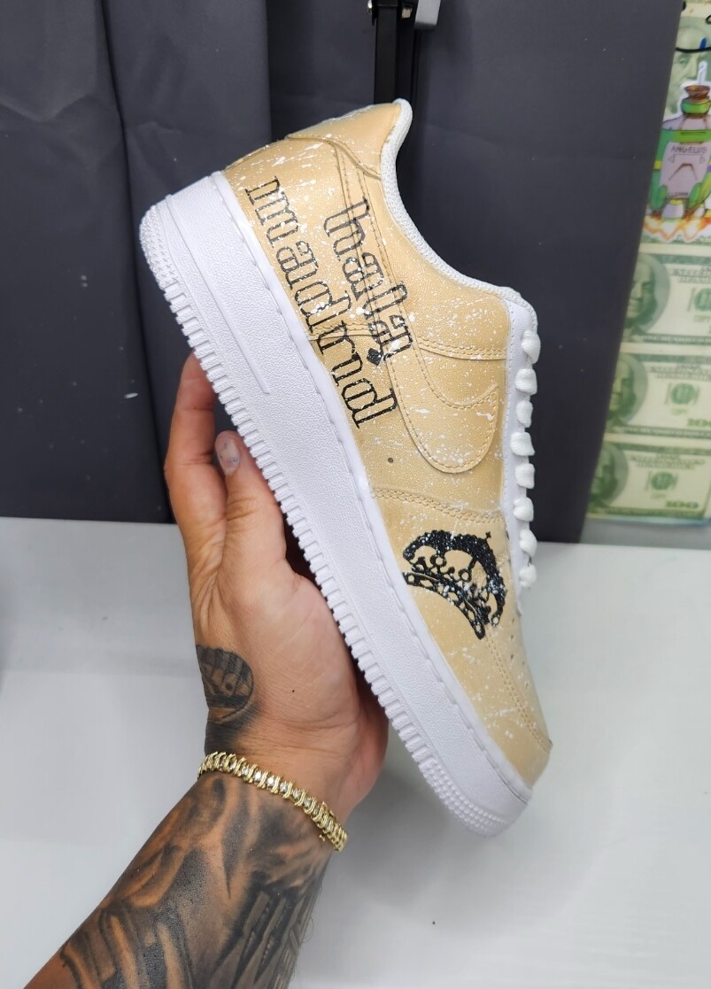 Pre-owned Nike Air Force 1 Custom / Real Madrid Af1 In Black