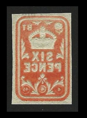 Great Britain Embossed Cut Square 6 Pence  REVERSE OFFSET x3 #FZ1035