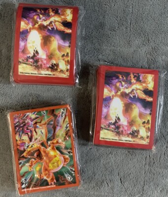 2x 65 ct Charizard VMAX & 1x ct Terastal Charizard Card Sleeves SEALED Red = 195