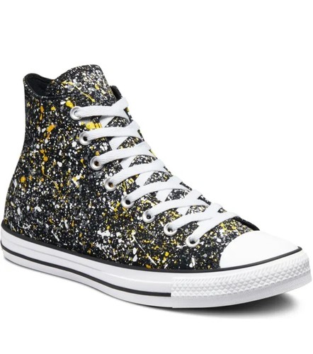 Converse Chuck T All Star Hi M 8 W 10 Paint Splatter Yellow
