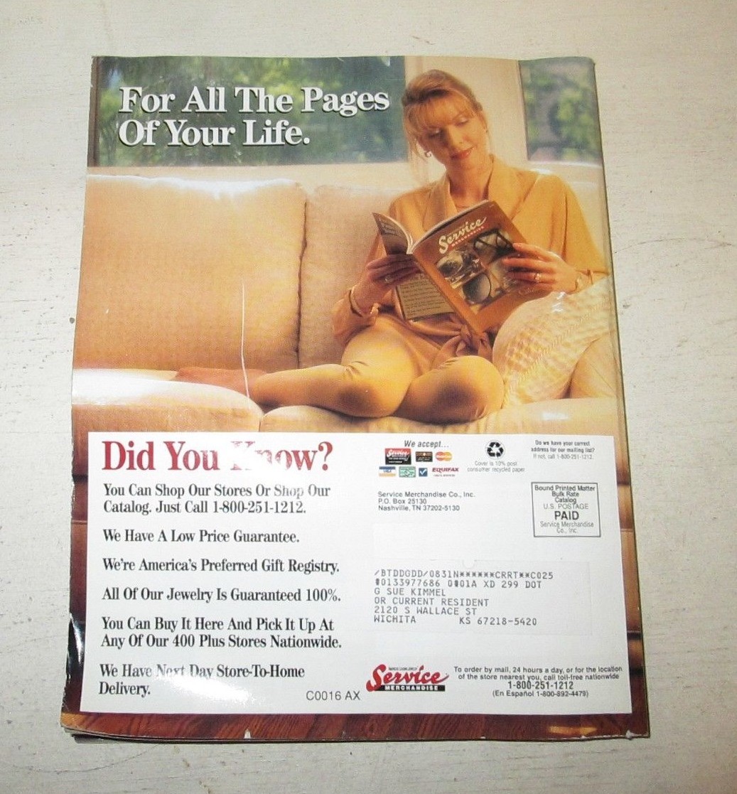 1996 Service Merchandise Jewelry, Gift and Home Catalog - HTF