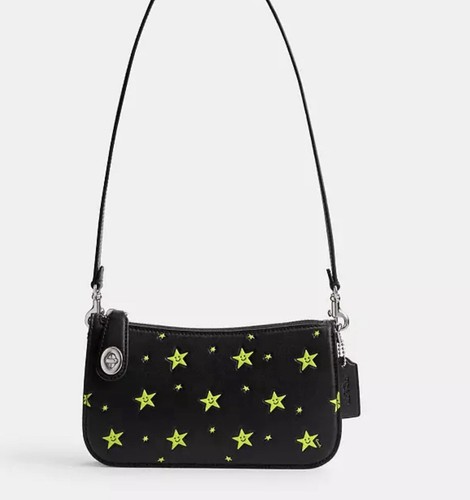 希少✨COACH Star Canyon Handbag BLACK BLUE Coach F35877 Star Canyon Quinn Crossbody Shoulder Bag