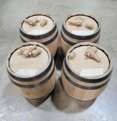 4 PACK THICK 2 Liter .52 Gallon American White Oak Bourbon Whiskey Aging Barrel