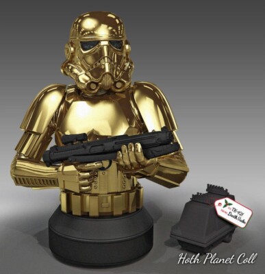 Star Wars Gentle Giant 2014 PGM Gold Stormtrooper Mini Bust ~ Holiday Edition