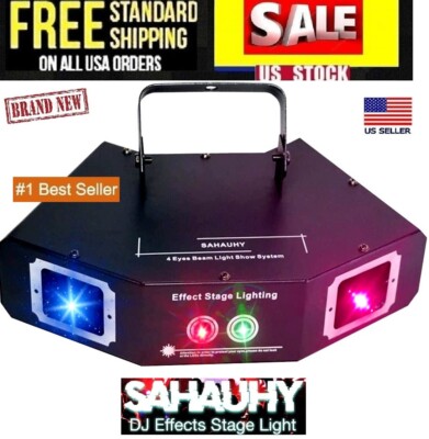 DJ Lights SAHAUHY Four Beam Effect Stage Light RGB Sound Activated Disco DMX