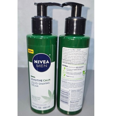 Nivea Men Sensitive Calm liquid shaving cream 6.8 oz lot of 2