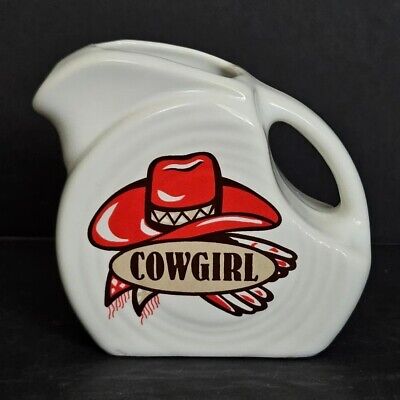 Fiesta Cowgirl Mini Disc Pitcher Creamer Fiestaware Rare HTF Hard To Find Promo