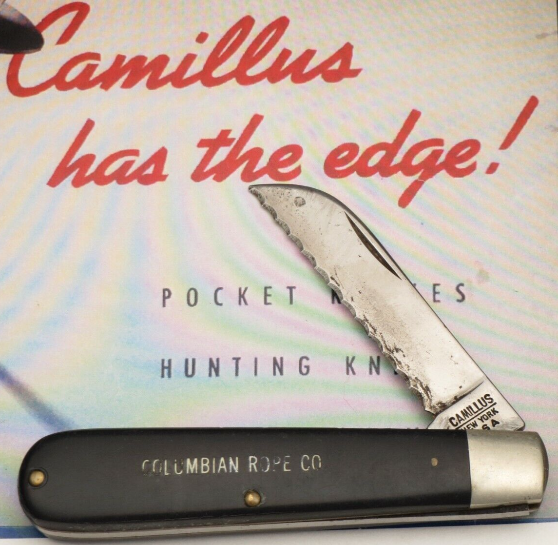 Vintage Camillus New York USA Rope Knife Smooth Black Scarce Vintage Camillus New York USA Rope Knife Smooth Black Scarce