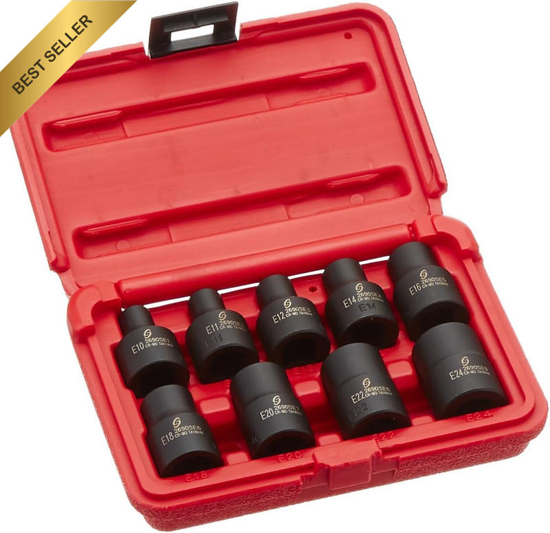 2960SE 1/2-Inch Drive External Star Impact Socket Set Standard 6-Point Cr-Mo E10