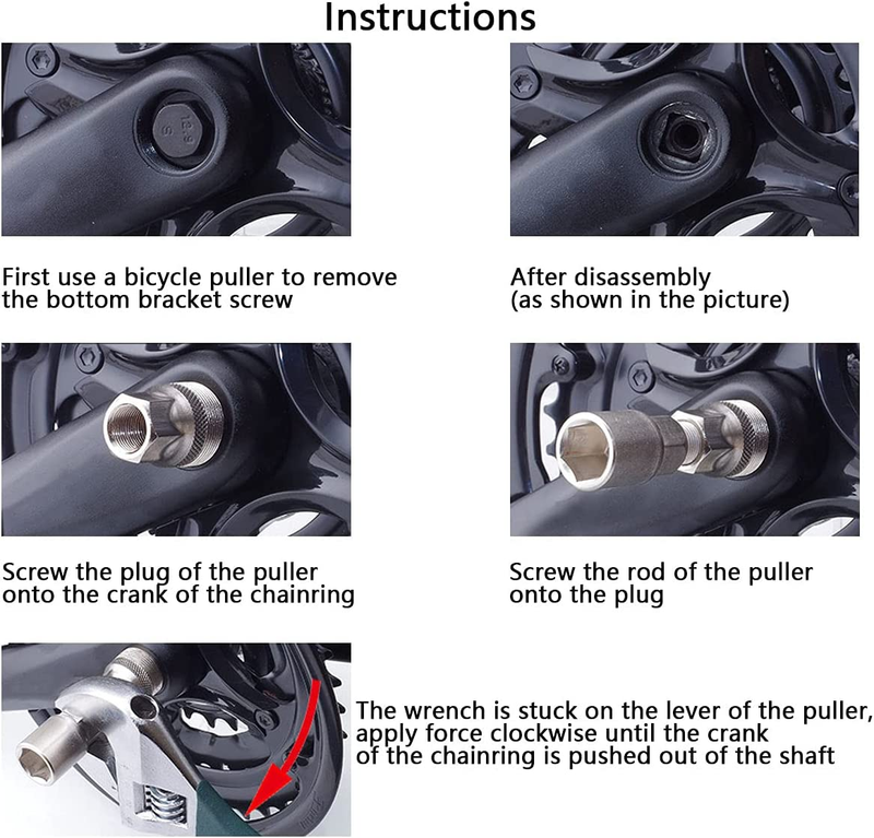 ZRM&E Carbon Steel Crank Remover Bicycle Crank Puller Bike Crankset Crank Arm Pu