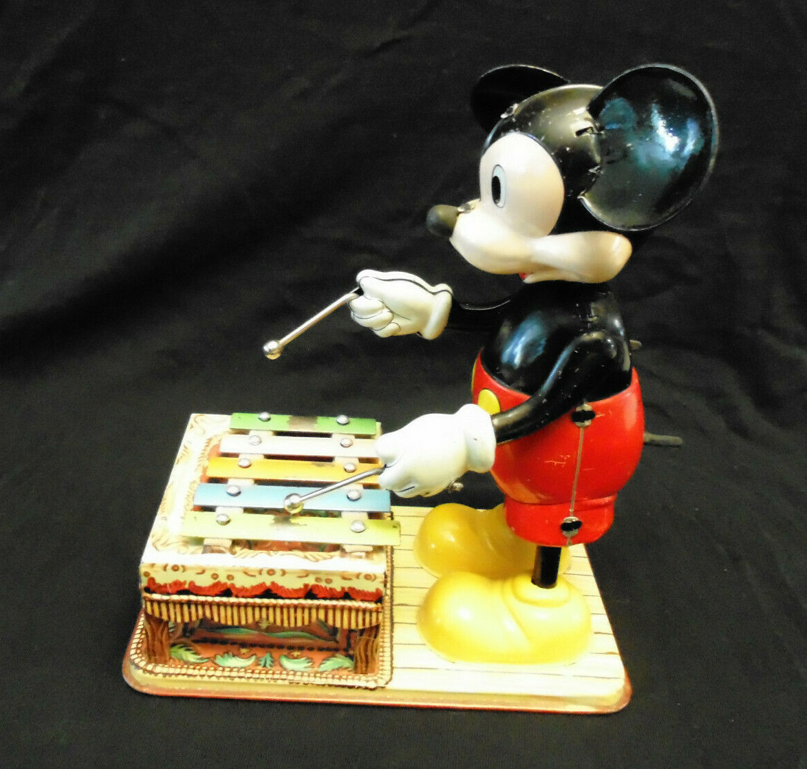 VINTAGE 1950'S MARX LINEMAR JAPAN XYLOPHONE MICKEY MOUSE TIN WIND UP TOY DISNEY